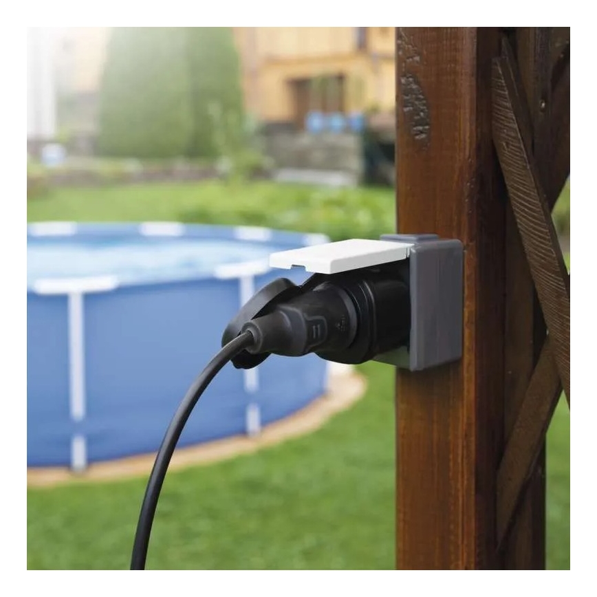 Tomada exterior inteligente GoSmart 3680W/230V/16A Wi-Fi Tuya IP44