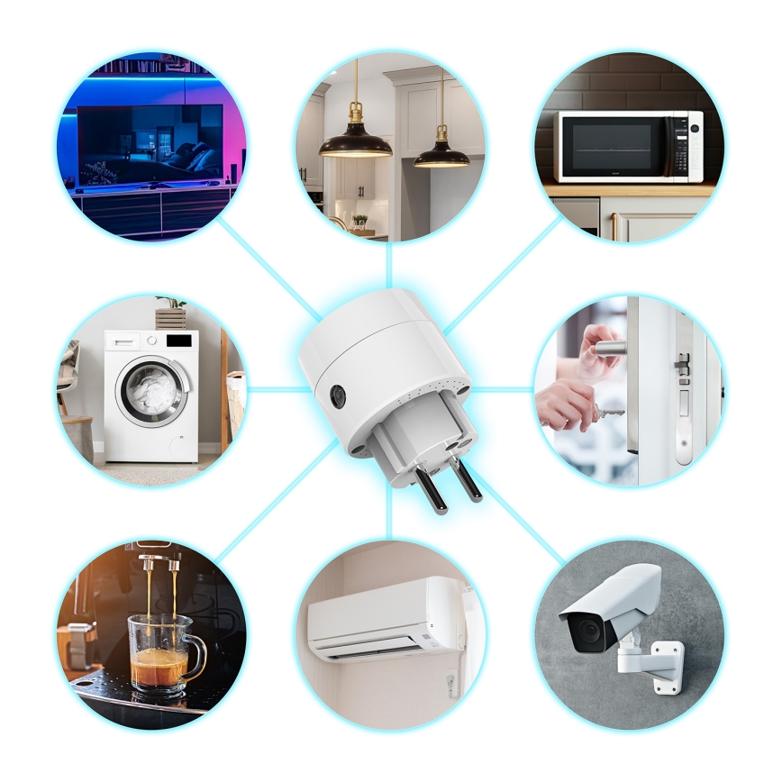 Tomada inteligente 2300W/230V/10A Wi-Fi Tuya