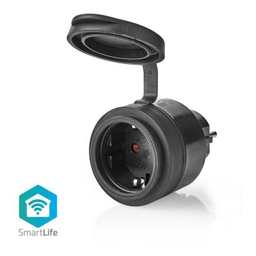 Tomada inteligente 3680W/230V/Schuko Tipo F/16A Wi-Fi IP44 preta