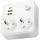 Tomada múltipla com interruptor LINEA 2x230V + 3xUSB A/C SCHUKO branca