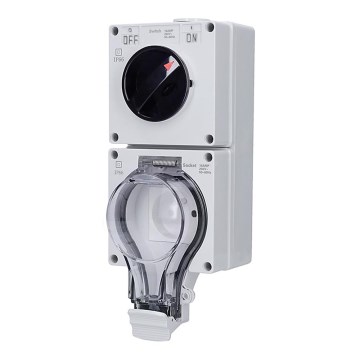 Tomada para ambientes húmidos com interruptor 230V/16A IP66
