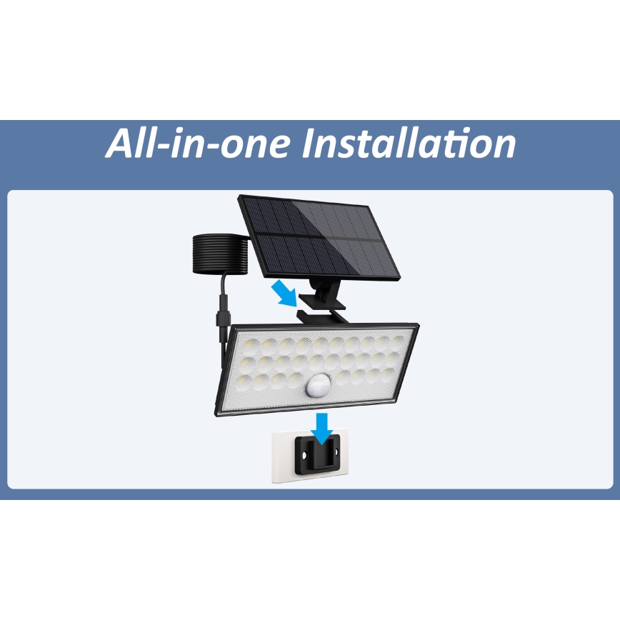 Top Light - Candeeiro Solar de parede HELEON VARIO LED/8W/3,7V IP65 4000K + comando