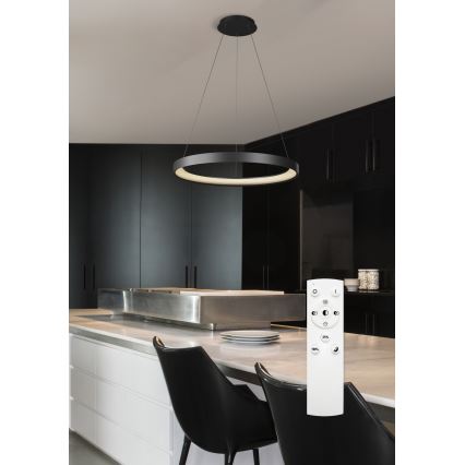 Top Light - Candeeiro suspenso LED com regulação ORBIT LED/40W/230V 3000-6500K diâmetro 50 cm preto + comando