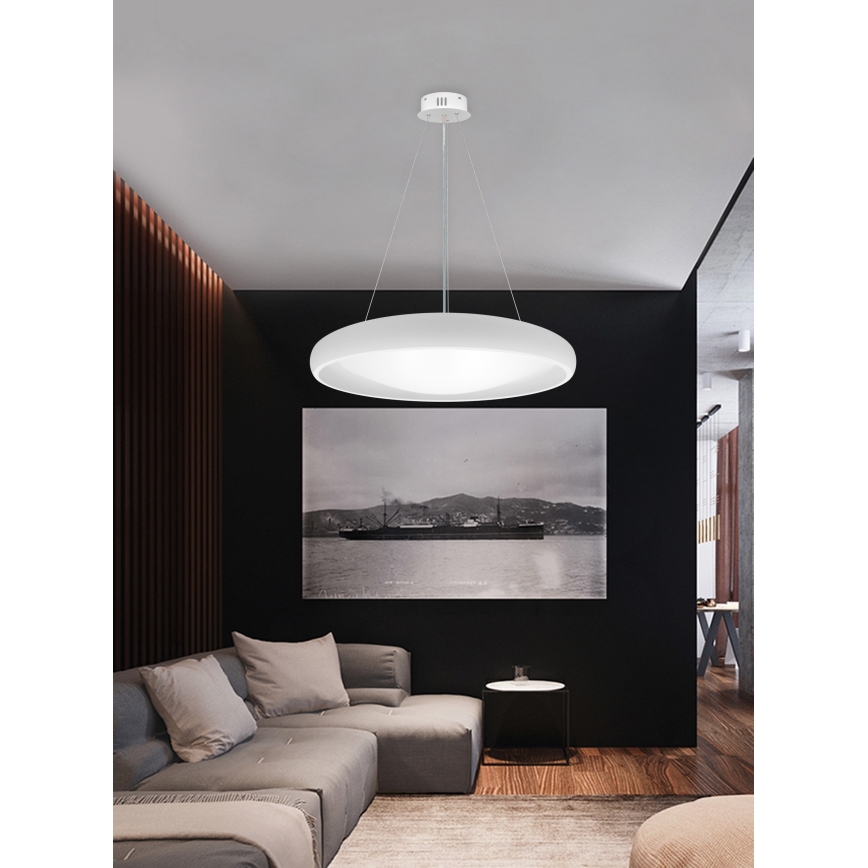 Top Light - Candeeiro suspenso LED com regulação SALERNO LED/60W/230V 3000-6500K diâmetro 60 cm branco + comando