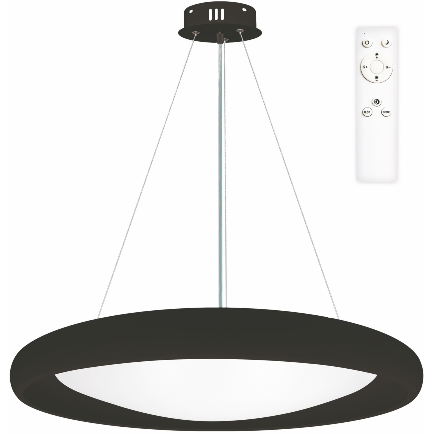 Top Light - Candeeiro suspenso LED com regulação SALERNO LED/60W/230V 3000-6500K diâmetro 60 cm preto + comando
