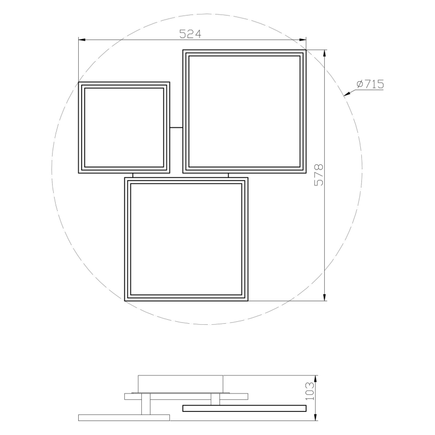 Top Light - Candelabro integrado LED com regulação MERKUR LED/50W/230V 3000-6500K branco + controlo remoto
