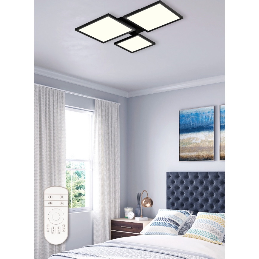 Top Light - Candelabro integrado LED com regulação MERKUR LED/50W/230V 3000-6500K preto + controlo remoto