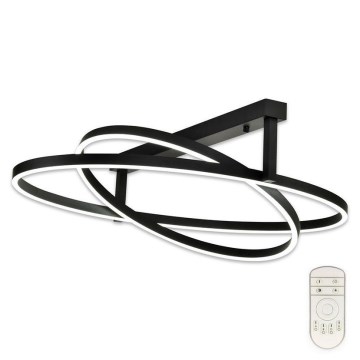 Top Light - Candelabro integrado LED com regulação SATURN 2xLED/25W/230V preto + controlo remoto