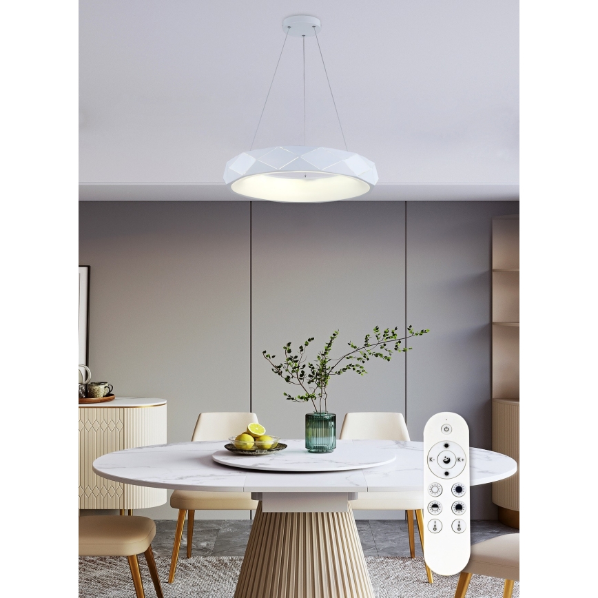 Top Light - Candelabro suspenso LED com regulação APOLO LED/45W/230V branco + controlo remoto