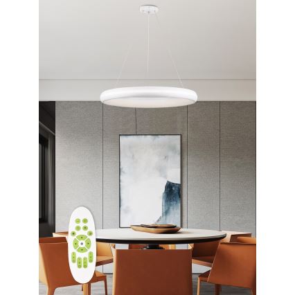 Top Light - Candelabro suspenso LED com regulação FUTURA LED/60W/230V branco + controlo remoto