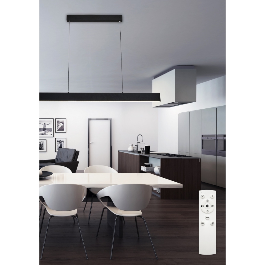 Top Light - Candelabro suspenso LED com regulação LINE LED/30W/230V preto + controlo remoto