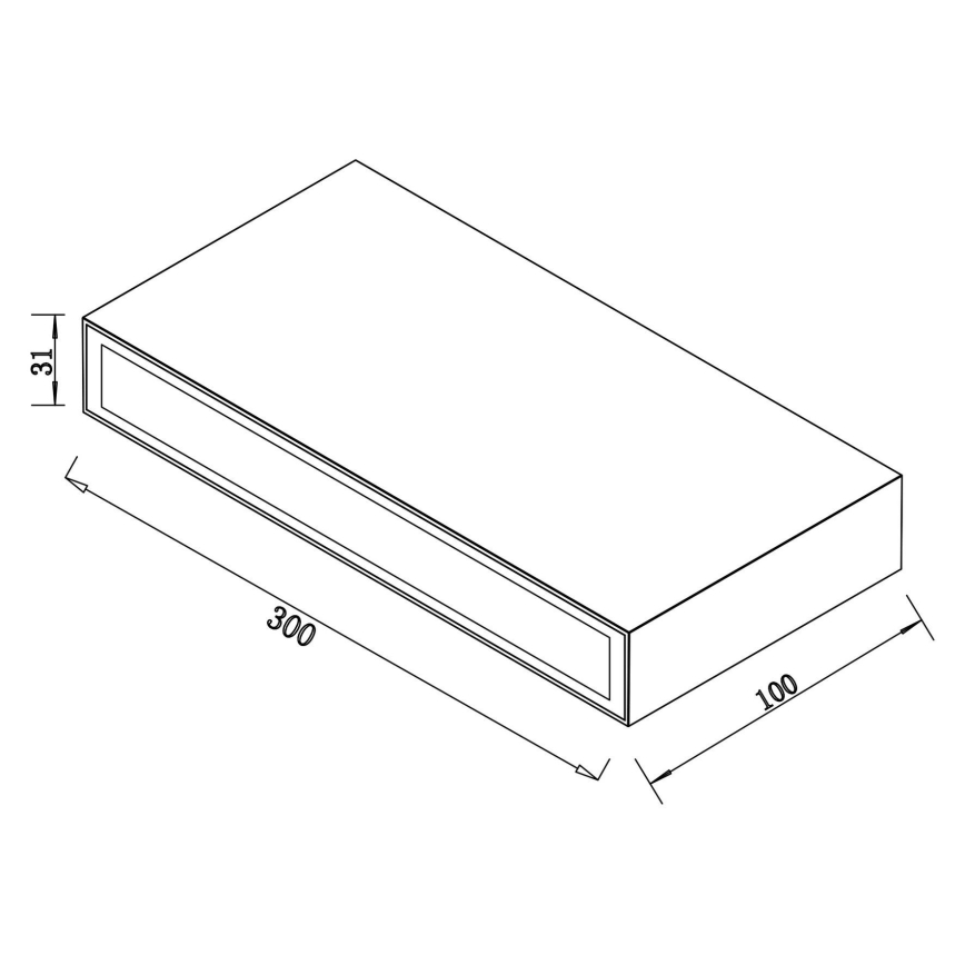Top Light - Iluminação de parede exterior LED OBLIGO LED/12W/230V IP65 preto