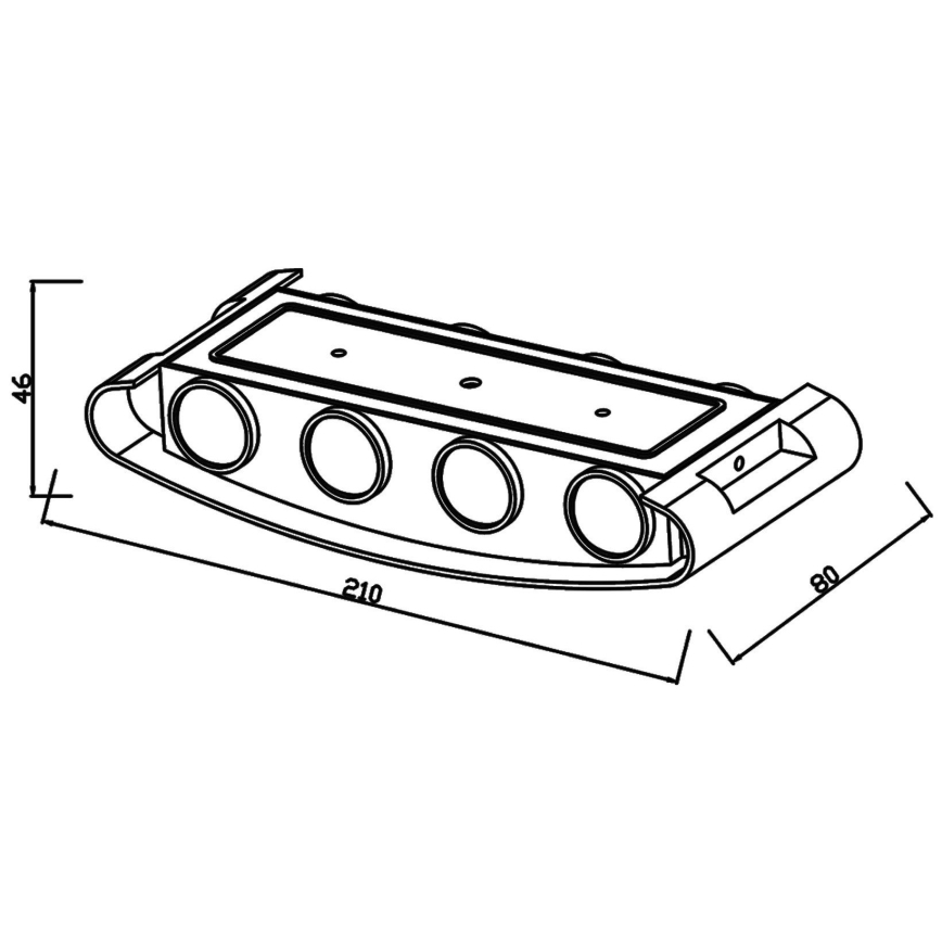 Top Light - Iluminação de parede exterior LED RAY B LED/8W/230V IP44 4000K branco