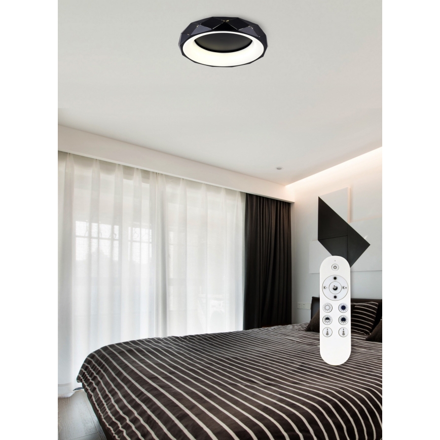 Top Light - Iluminação de teto LED com regulação APOLO LED/45W/230V preto + controlo remoto