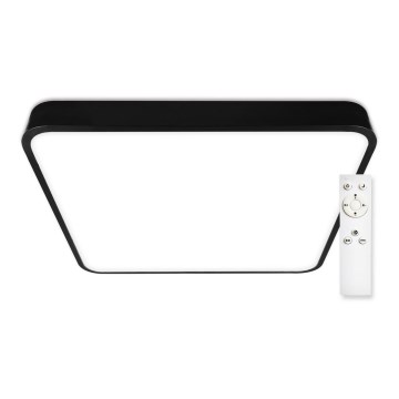 Top Light - Iluminação de teto LED com regulação LED/60W/230V quadrado preto + controlo remoto