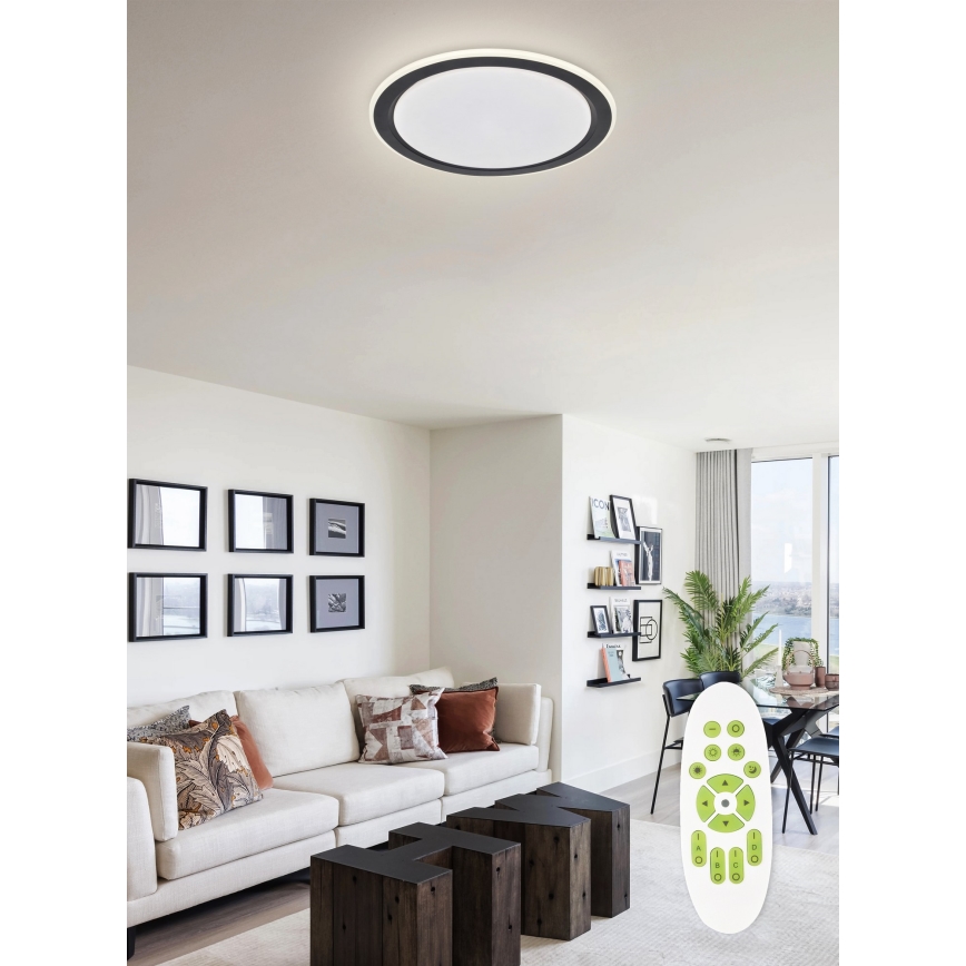 Top Light - Iluminação de teto LED com regulação NORMAN LED/60W/230V diâmetro 49 cm preto + controlo remoto