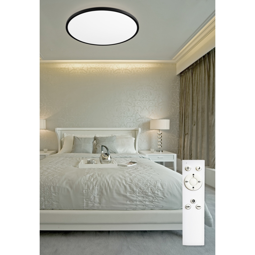Top Light - Iluminação de teto LED com regulação REVIT LED/70W/230V 3000-6500K diâmetro 75 cm preto + controlo remoto