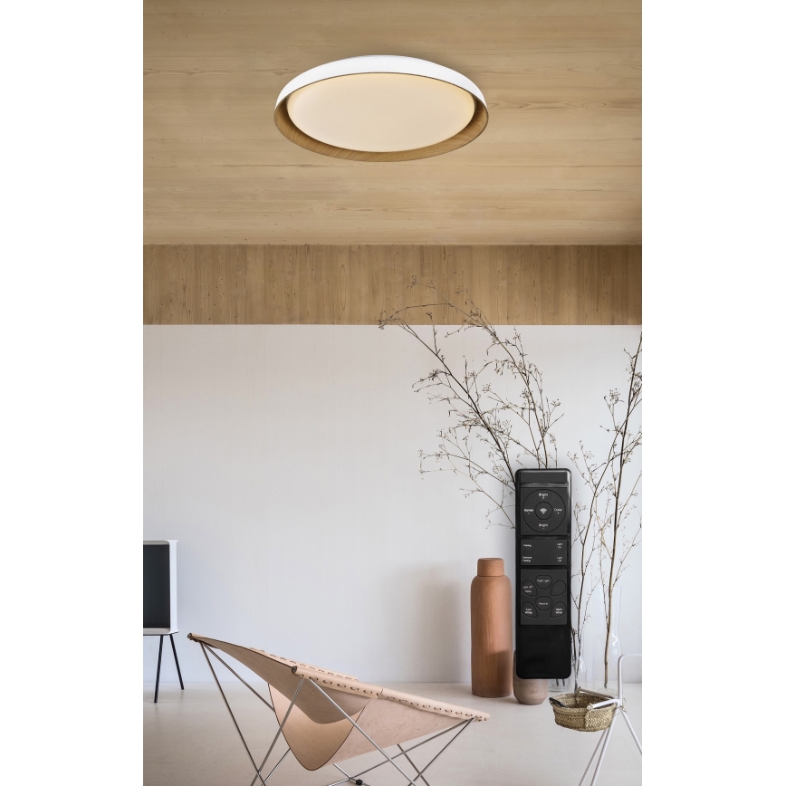 Top Light - Iluminação de teto LED com regulação SATELLITE LED/48W/230V 3000-6500K diâmetro 53 cm branco/castanho + comando