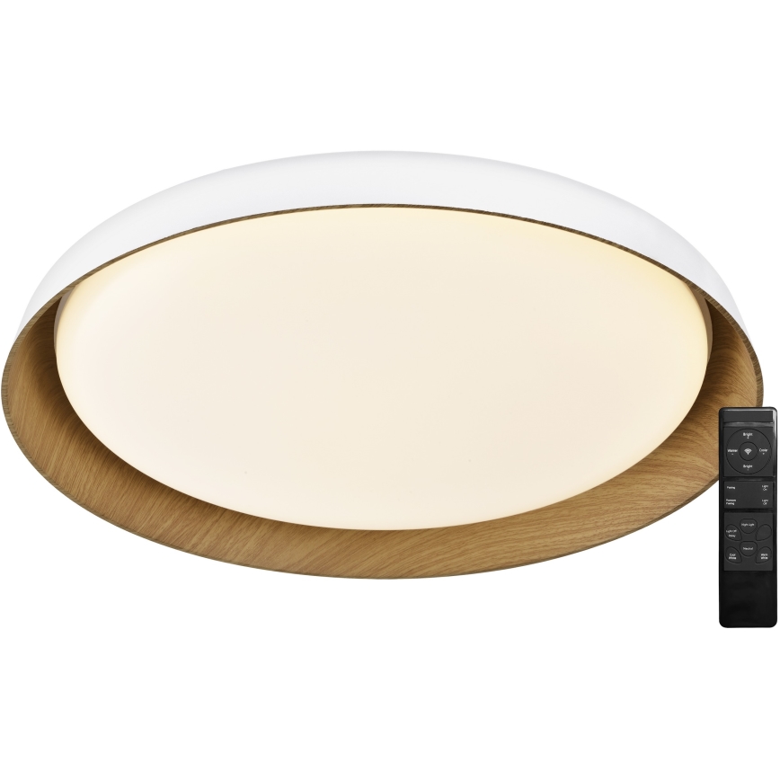 Top Light - Iluminação de teto LED com regulação SATELLITE LED/48W/230V 3000-6500K diâmetro 53 cm branco/castanho + comando