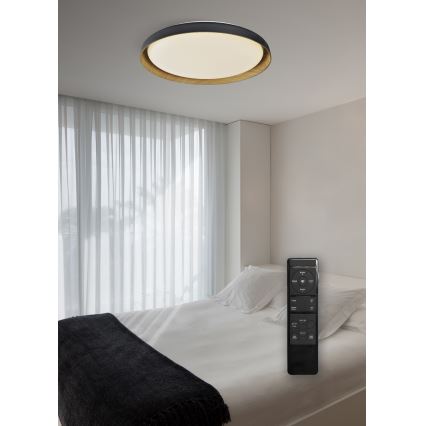 Top Light - Iluminação de teto LED com regulação SATELLITE LED/48W/230V 3000-6500K diâmetro 53 cm preto/castanho + comando