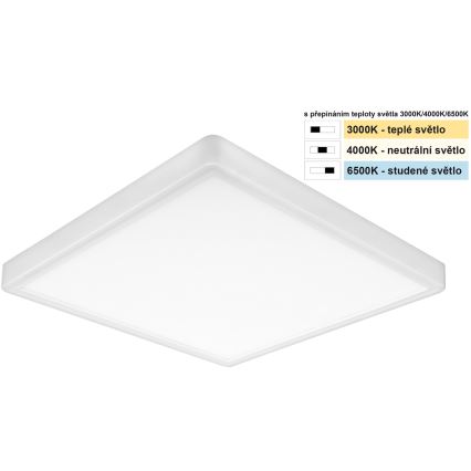 Top Light - Iluminação de teto LED REVIT LED/24W/230V 3000/4000/6500K 30x30 cm branco