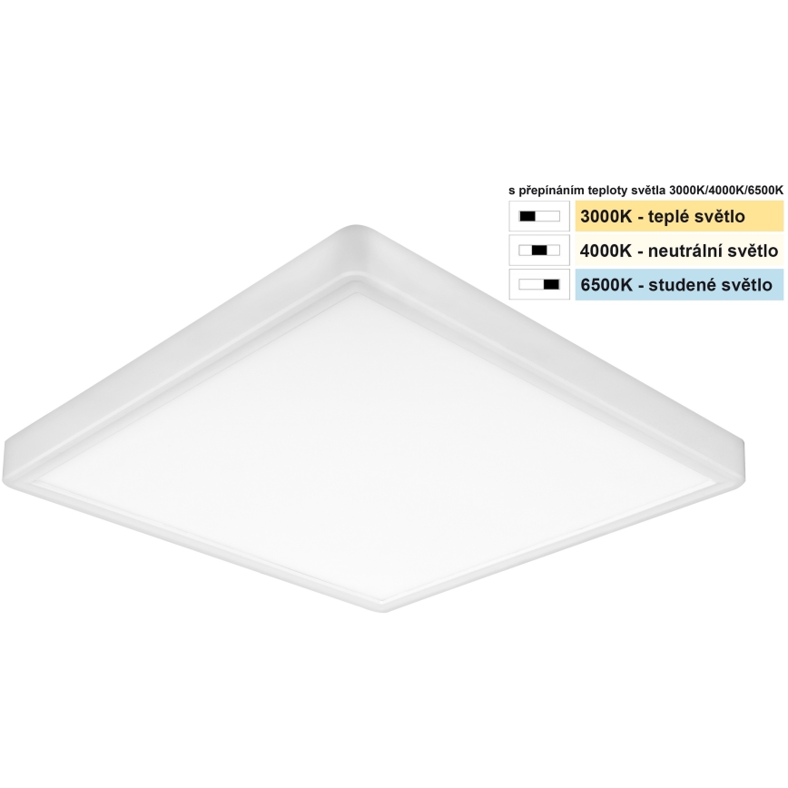 Top Light - Iluminação de teto LED REVIT LED/24W/230V 3000/4000/6500K 30x30 cm branco