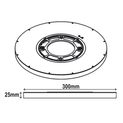 Top Light - Iluminação de teto LED REVIT LED/24W/230V 3000/4000/6500K diâmetro 30 cm preto