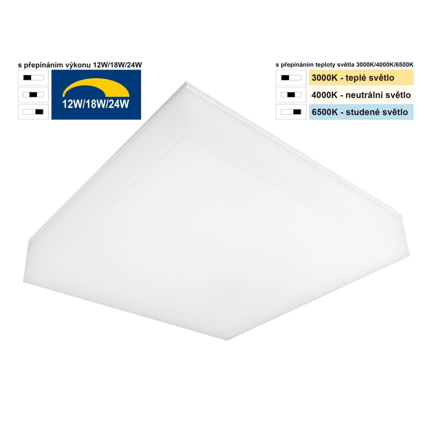 Top Light - LED Regulação teto iluminação de parede BOXTER LED/12/18/24W/230V IP54 3000/4000/6500K 28x28 cm