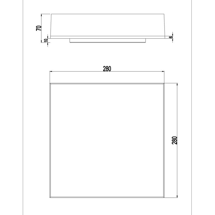 Top Light - LED Regulação teto iluminação de parede BOXTER LED/12/18/24W/230V IP54 3000/4000/6500K 28x28 cm