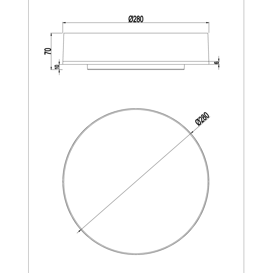 Top Light - Iluminação de teto para casa de banho LED com regulação BOXTER LED/12/18/24W/230V IP54 3000/4000/6500K diâmetro 28 cm