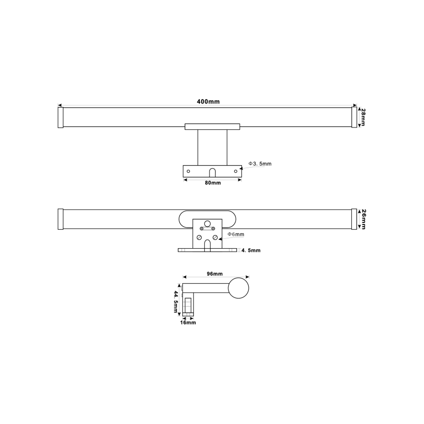 Top Light - Iluminação para espelho de casa de banho LED OREGON LED/7W/230V 40 cm IP44