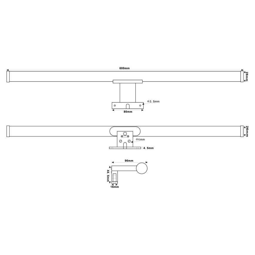 Top Light - Iluminação para espelho de casa de banho LED OREGON LED/9W/230V 60 cm IP44