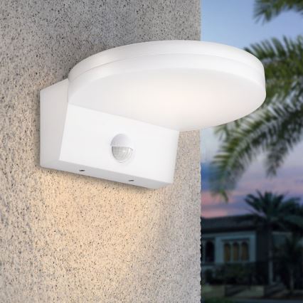 Top Light - LED Iluminação de parede exterior com sensor NOVARA LED/15W/230V IP65 branco