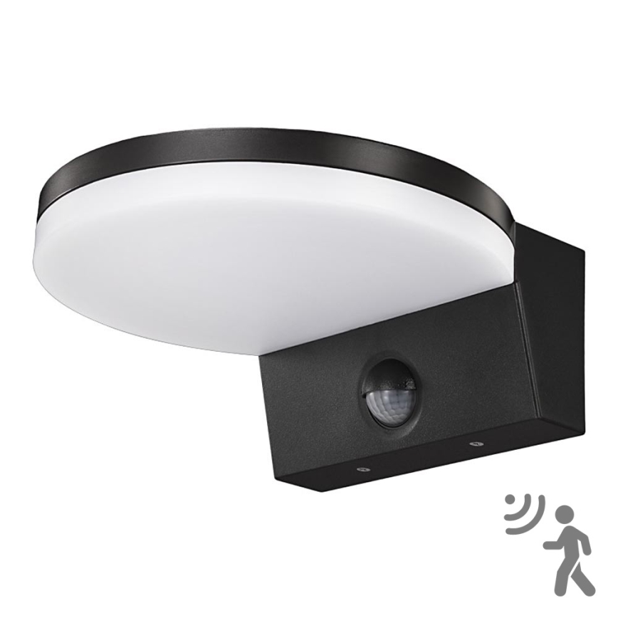 Top Light - LED Iluminação de parede exterior com sensor NOVARA LED/15W/230V IP65 preto