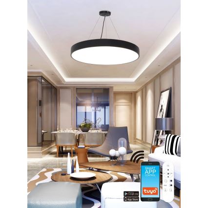 Top Light - LED RGB Candelabro suspenso com regulação METAL LED/60W/230V Wi-Fi Tuya preto + controlo remoto