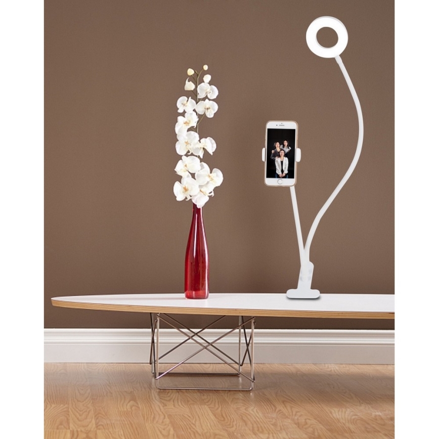 Top Light Neck B - Candeeiro de mesa LED com regulação com um suporte NECK LED/5W/230V branco