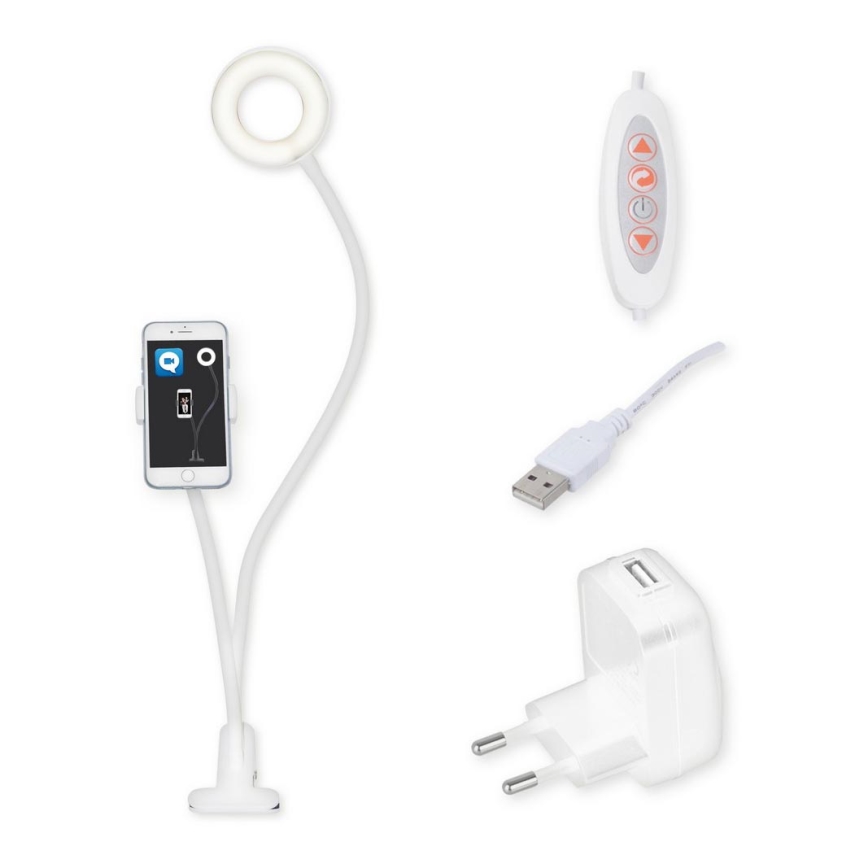 Top Light Neck B - Candeeiro de mesa LED com regulação com um suporte NECK LED/5W/230V branco