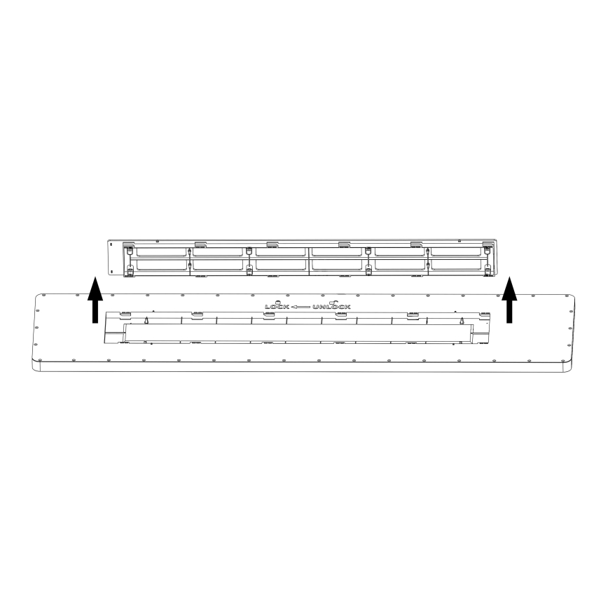 Top Light - Painel integrado LED com regulação REVIT LED/70W/230V 3000-6500K 120x30 cm preto + comando