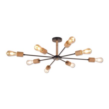 Top Light Star 8 - Candelabro suspenso STAR 8xE27/40W/230V pinho