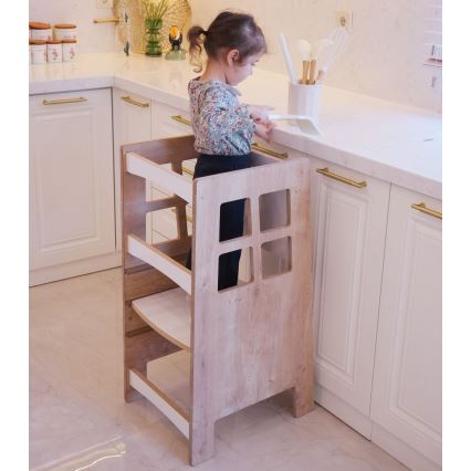 Torre de aprendizagem KULE 90x50 cm castanho/branco