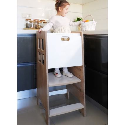 Torre de aprendizagem KULE 90x50 cm castanho/branco