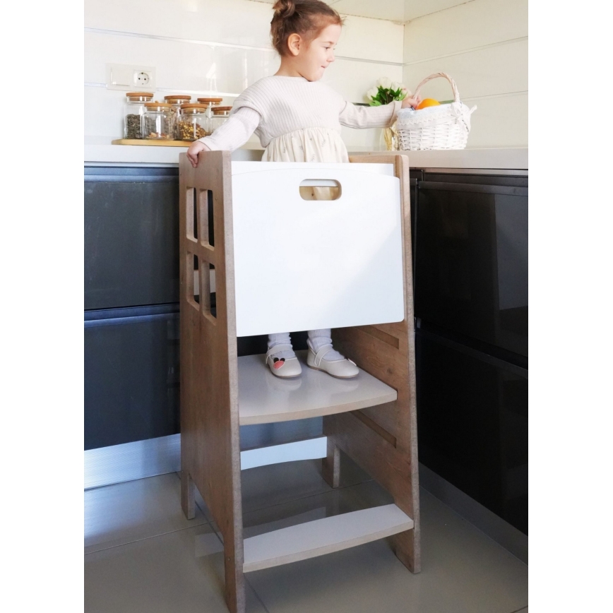 Torre de aprendizagem KULE 90x50 cm castanho/branco