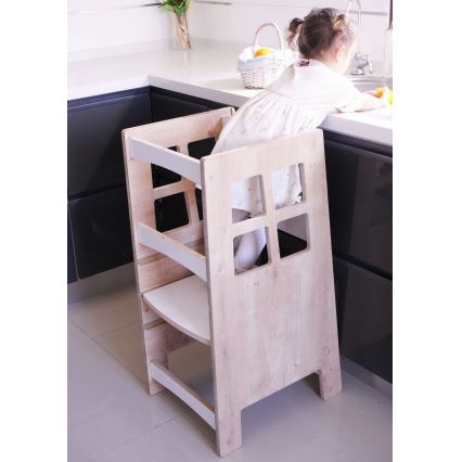 Torre de aprendizagem KULE 90x50 cm castanho/branco