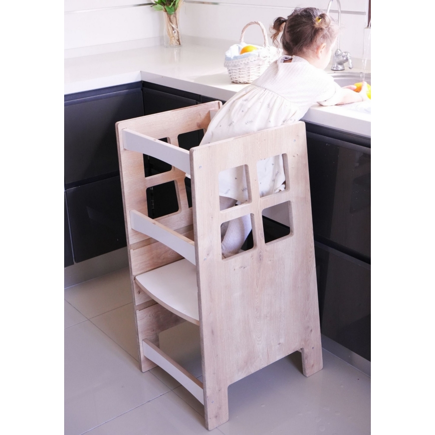 Torre de aprendizagem KULE 90x50 cm castanho/branco
