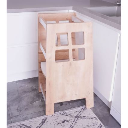 Torre de aprendizagem KULE 90x50 cm castanho/branco