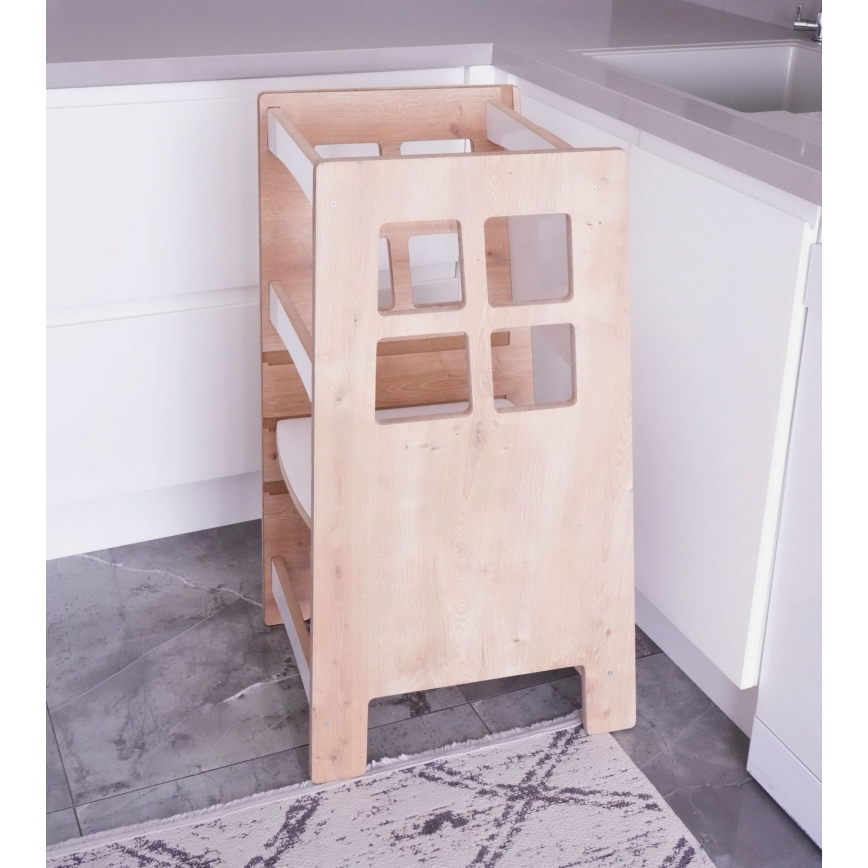 Torre de aprendizagem KULE 90x50 cm castanho/branco