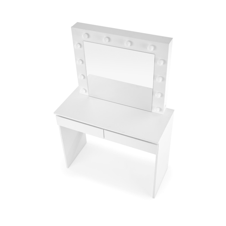 Toucador com iluminação LED HOLLYWOOD 140x94 cm branco