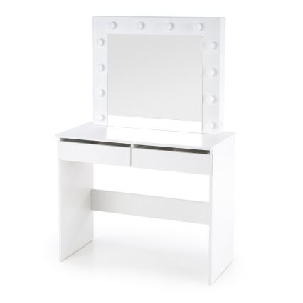 Toucador com iluminação LED HOLLYWOOD 140x94 cm branco