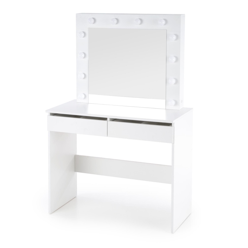 Toucador com iluminação LED HOLLYWOOD 140x94 cm branco
