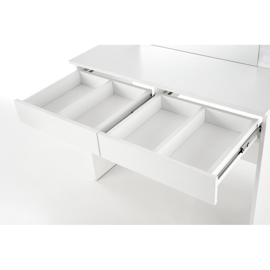 Toucador com iluminação LED HOLLYWOOD 140x94 cm branco